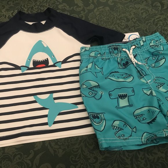 carter's shark swimsuit